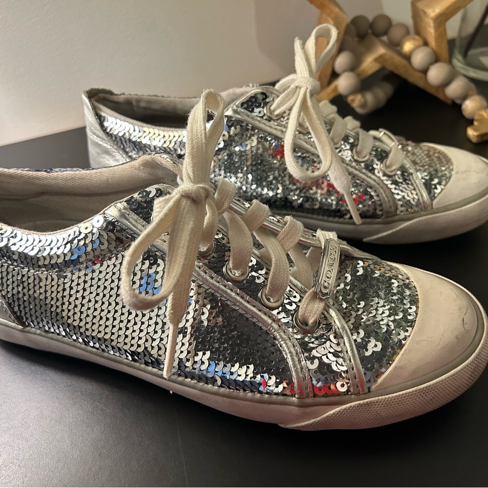 Silver Sequin Women's Sneakers